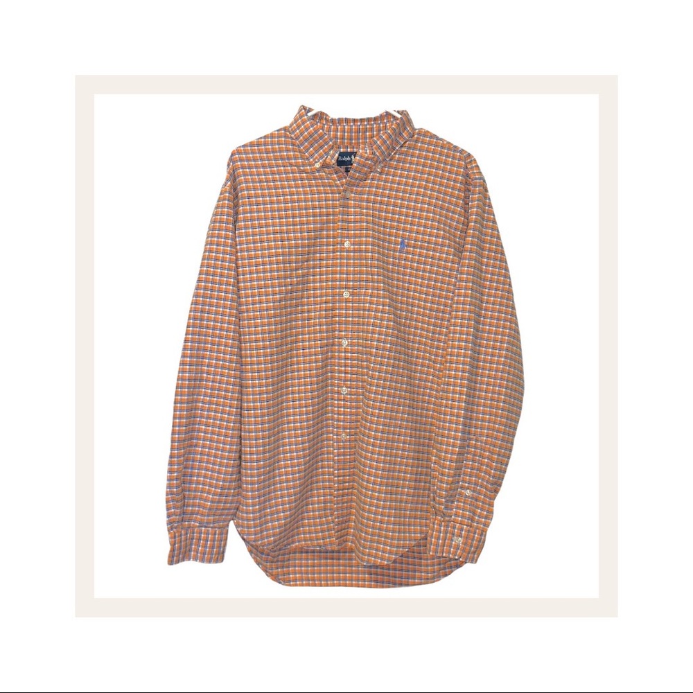 Polo by Ralph Lauren Button-down Plaid (Orange) (Men's Large)